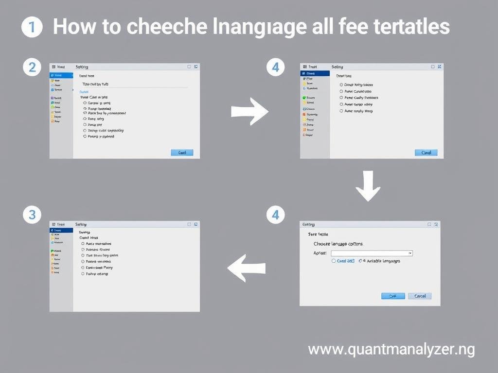 Step-by-step guide showing how to change language settings in the software