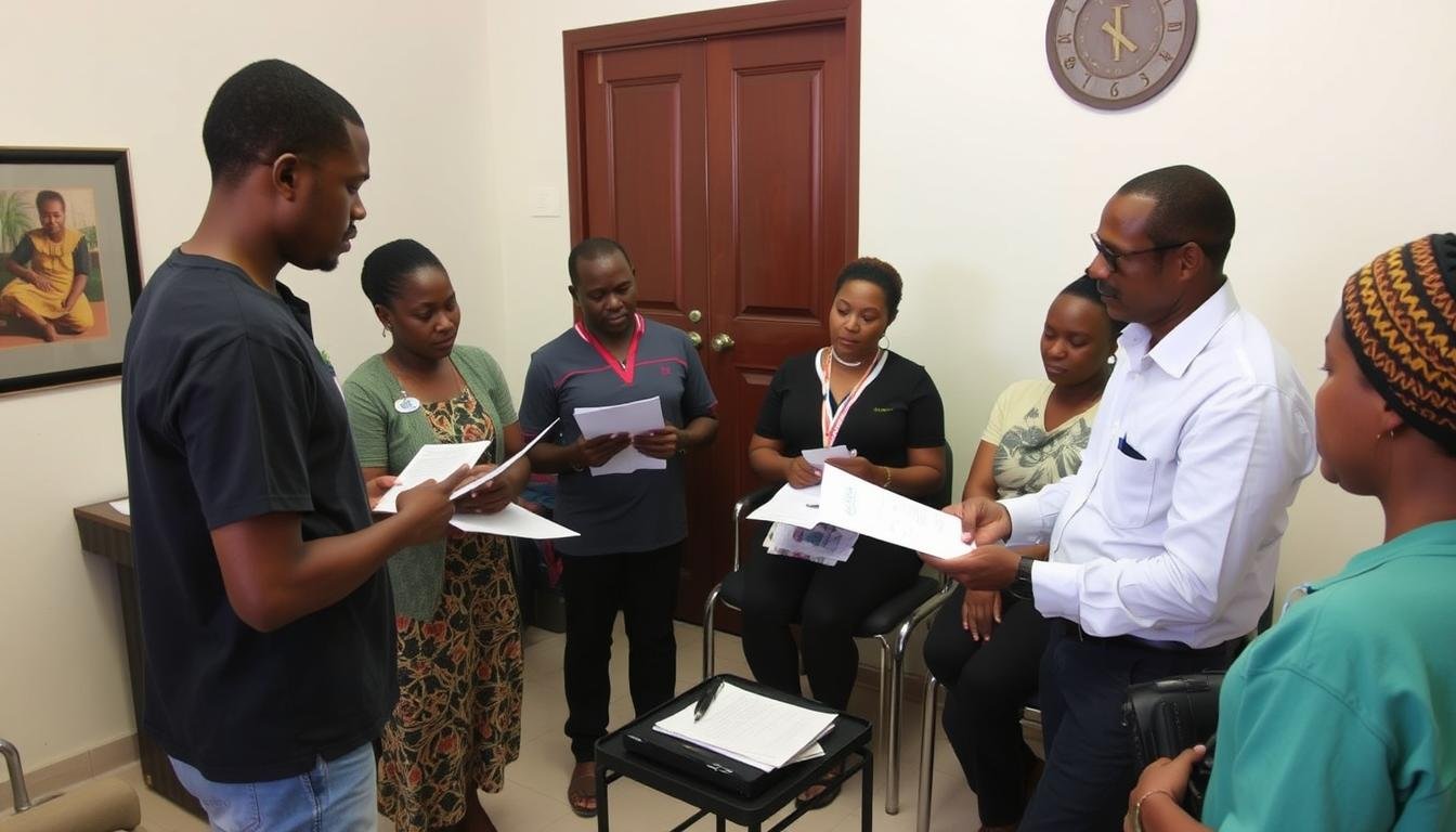 Training session for Quantum Resonance Magnetic Analyzer in an African wellness center