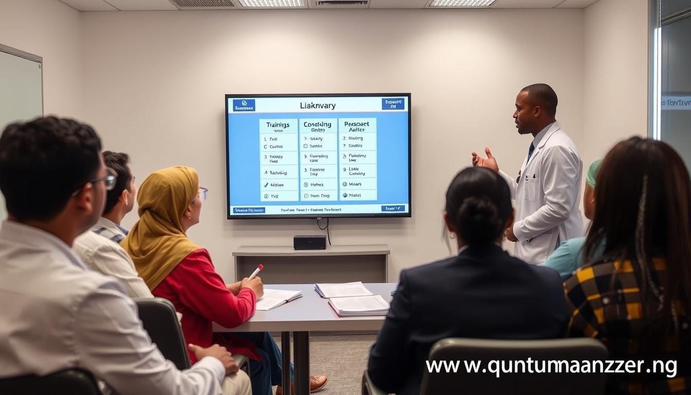 Training session for healthcare practitioners on using multi-language features