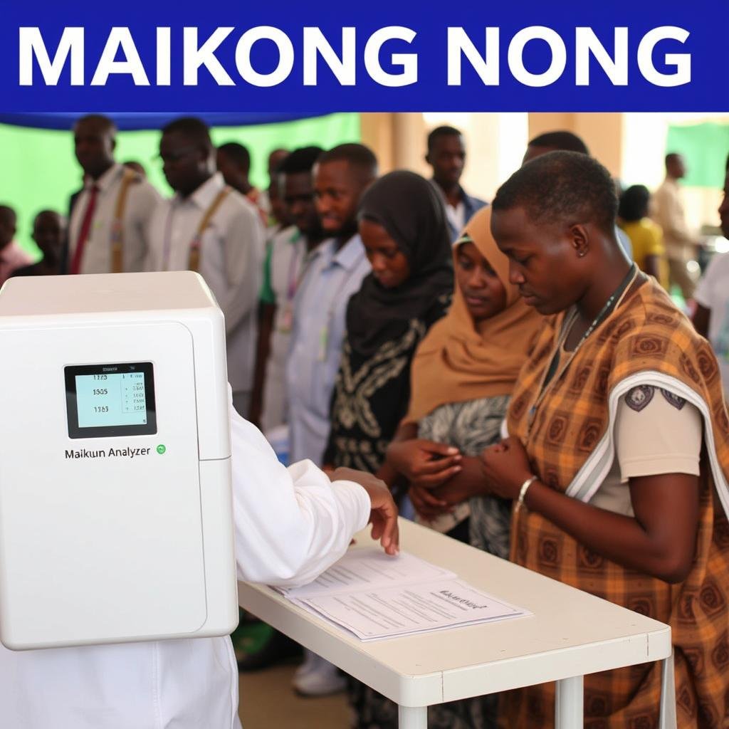 MAIKONG Quantum Analyzer at a Nigerian health screening event