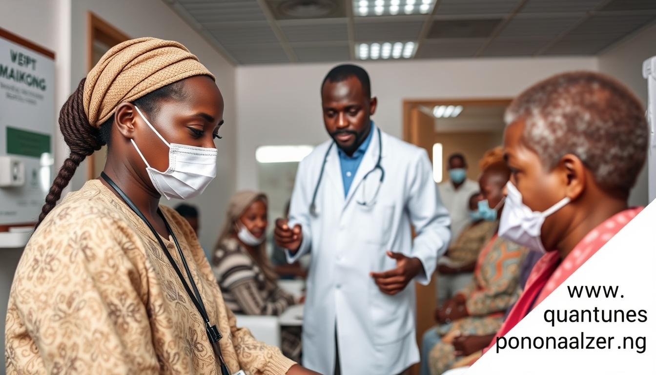 MAIKONG Quantum Analyzer being used in a Nigerian healthcare facility