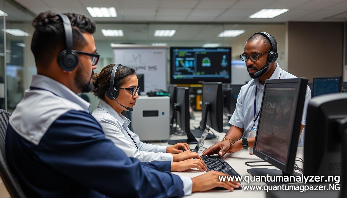 MAIKONG technical support team assisting with Quantum Resonance Magnetic Analyzer