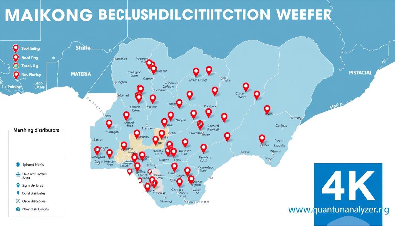 Map of Nigeria showing MAIKONG distribution network and opportunities