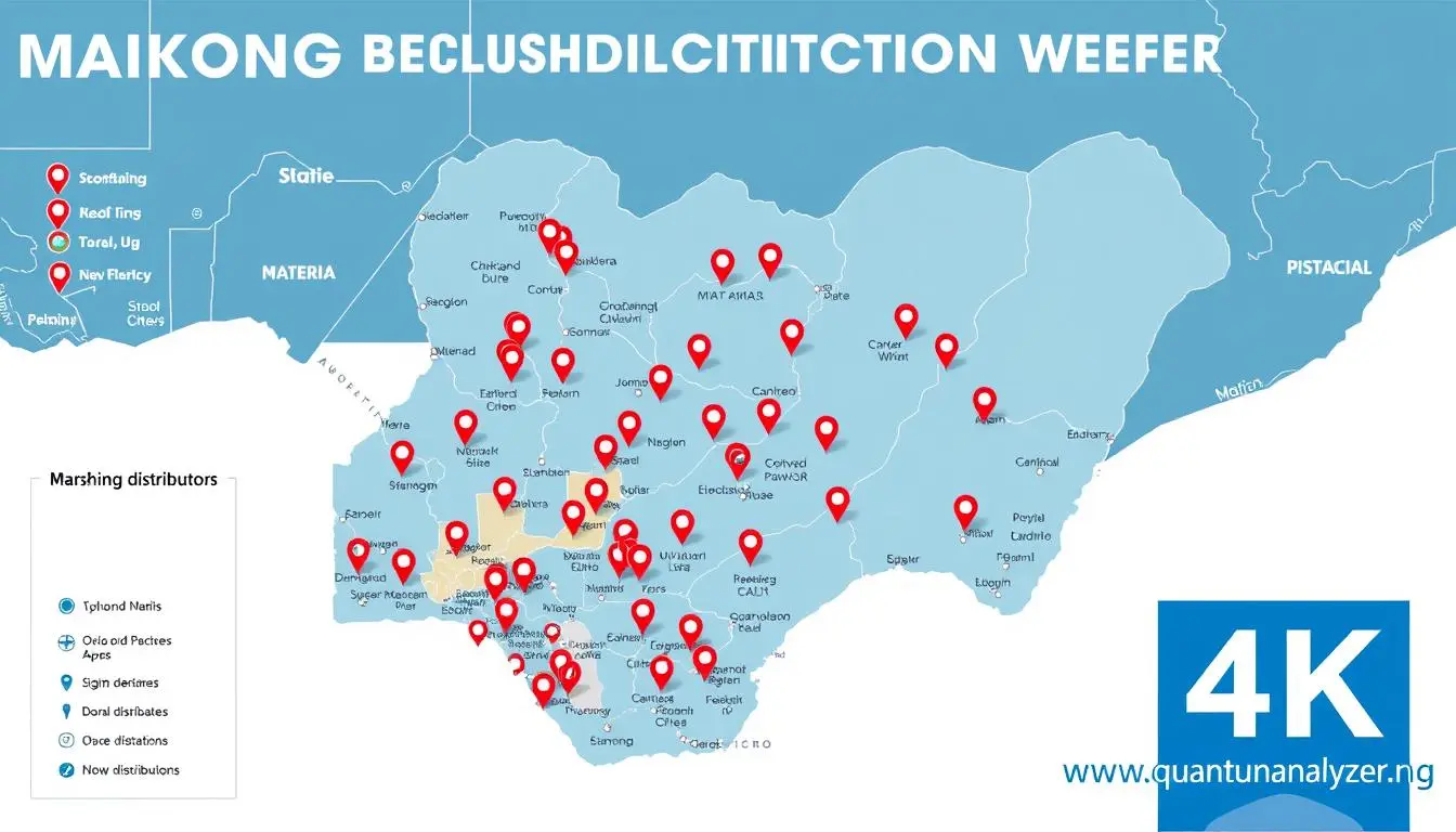 Map of Nigeria showing MAIKONG distribution network and opportunities