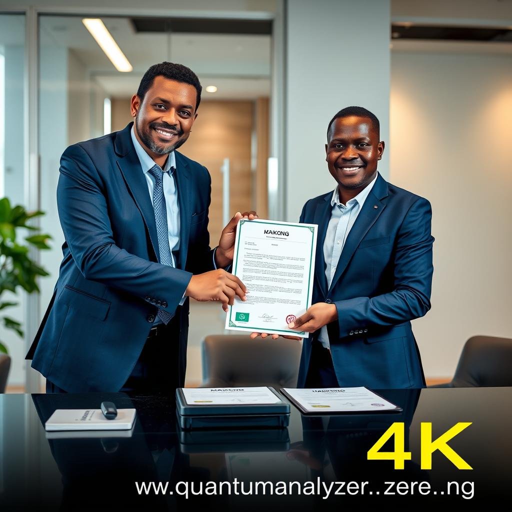 Nigerian business partners signing MAIKONG distribution agreement