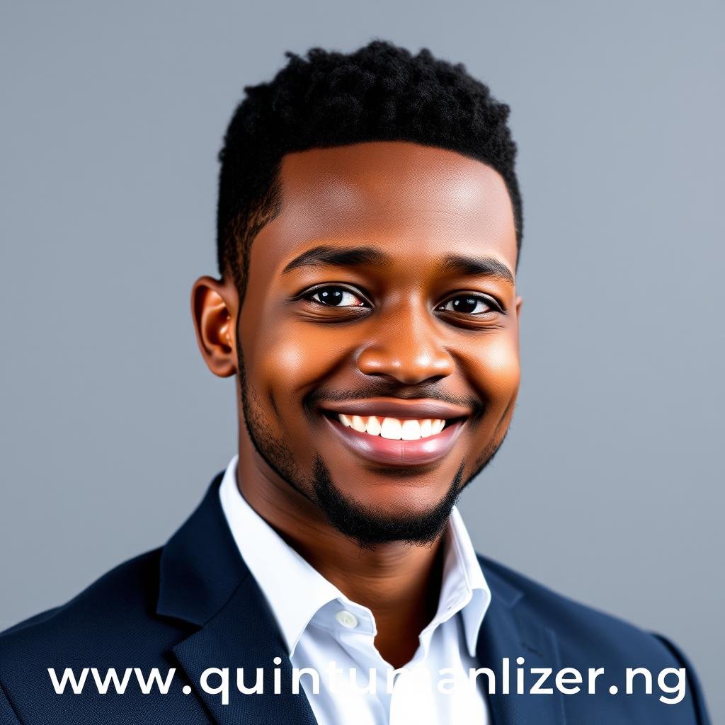 Nigerian health technology entrepreneur with MAIKONG analyzer