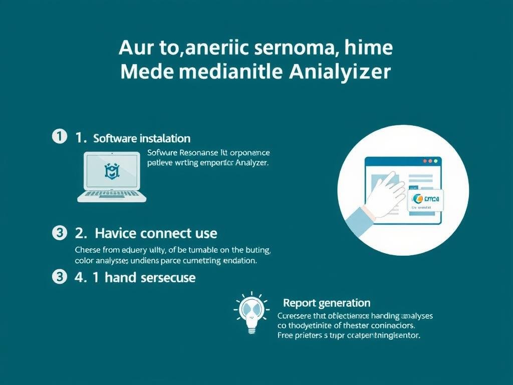 Step-by-step visual guide showing how to use the Quantum Resonance Magnetic Analyzer