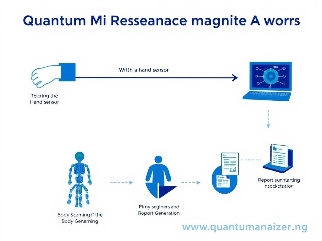Technical diagram showing how Quantum Resonance Magnetic Analyzer works