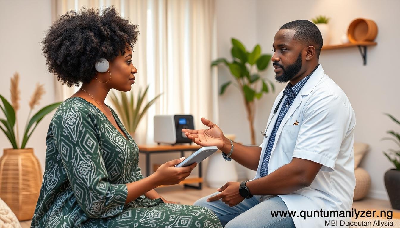 Wellness center using Quantum Resonance Magnetic Analyzer for client assessment