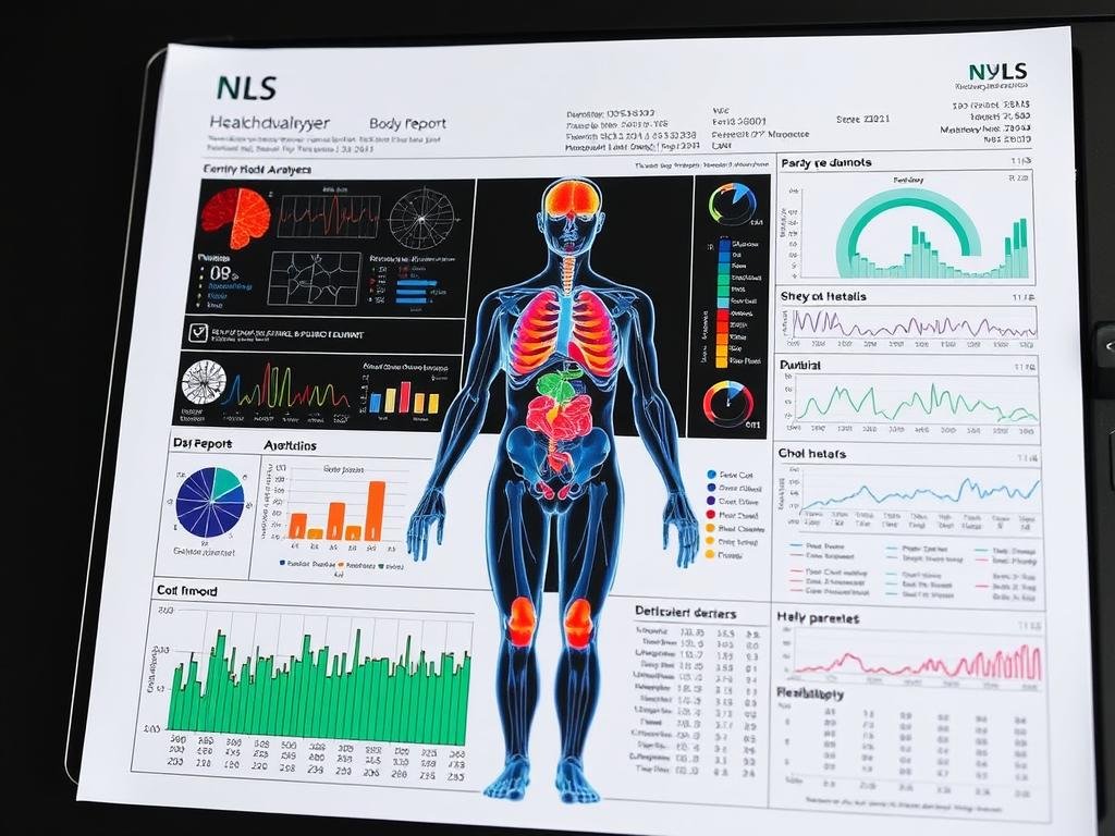Comprehensive health report from NLS diagnostic body analyzer quantum