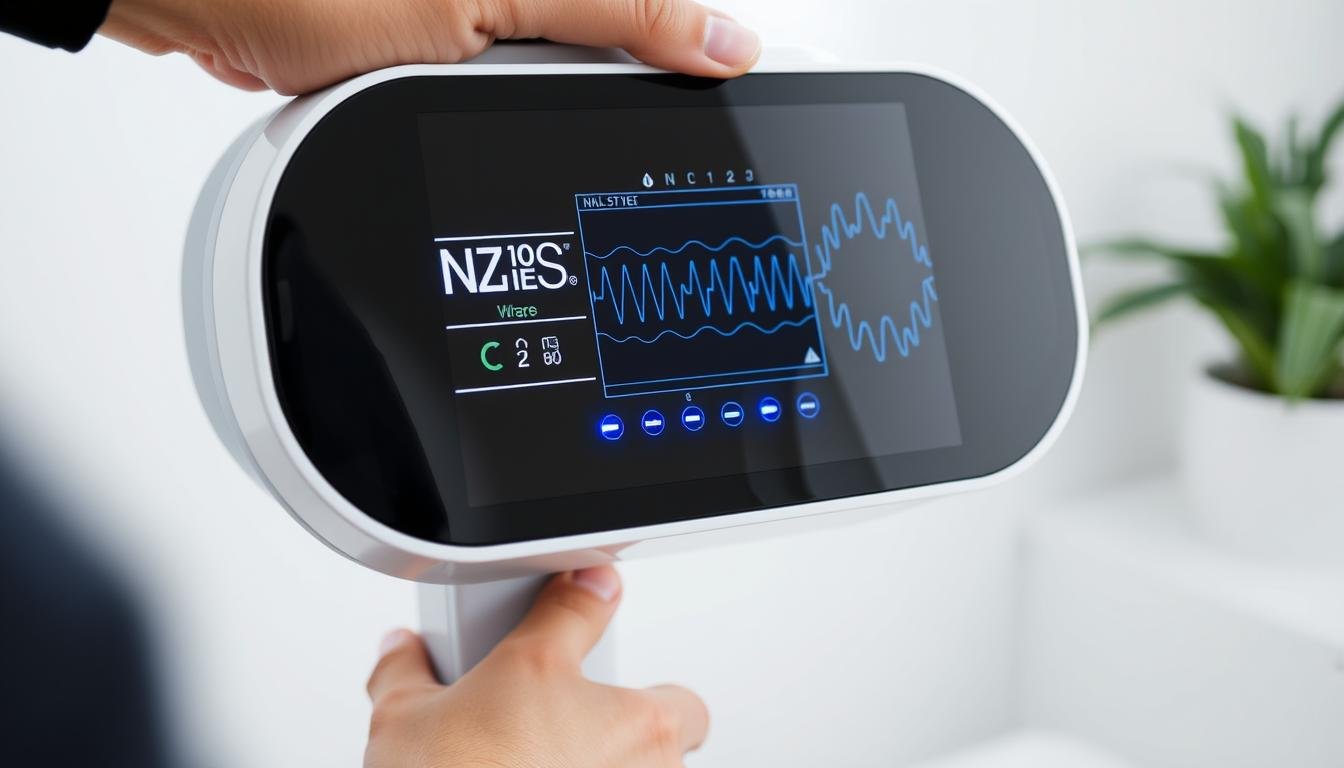NLS diagnostic body analyzer quantum device showing electromagnetic wave detection