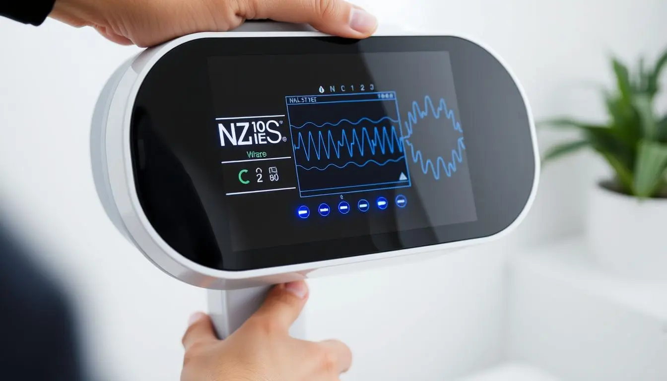 NLS diagnostic body analyzer quantum device showing electromagnetic wave detection