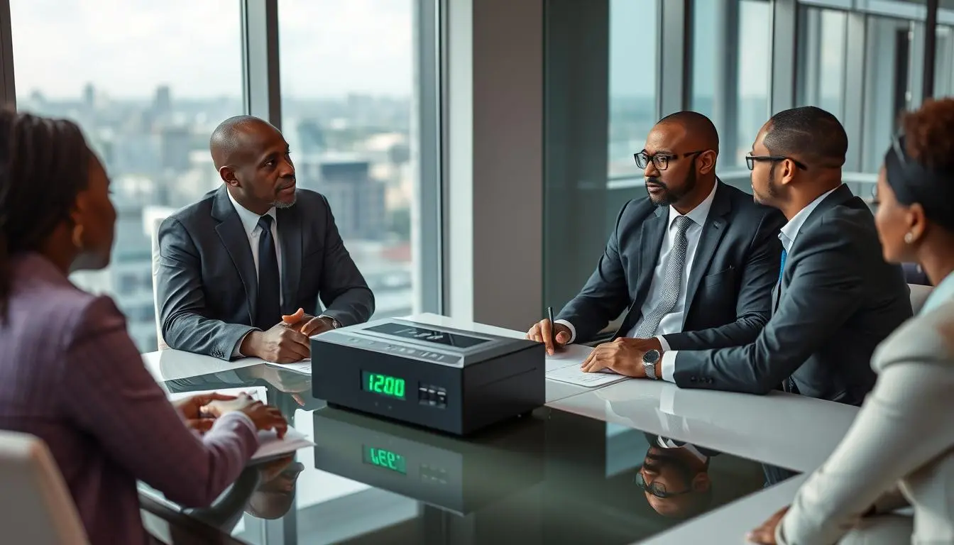 Nigerian business professionals discussing MAIKONG distribution opportunities