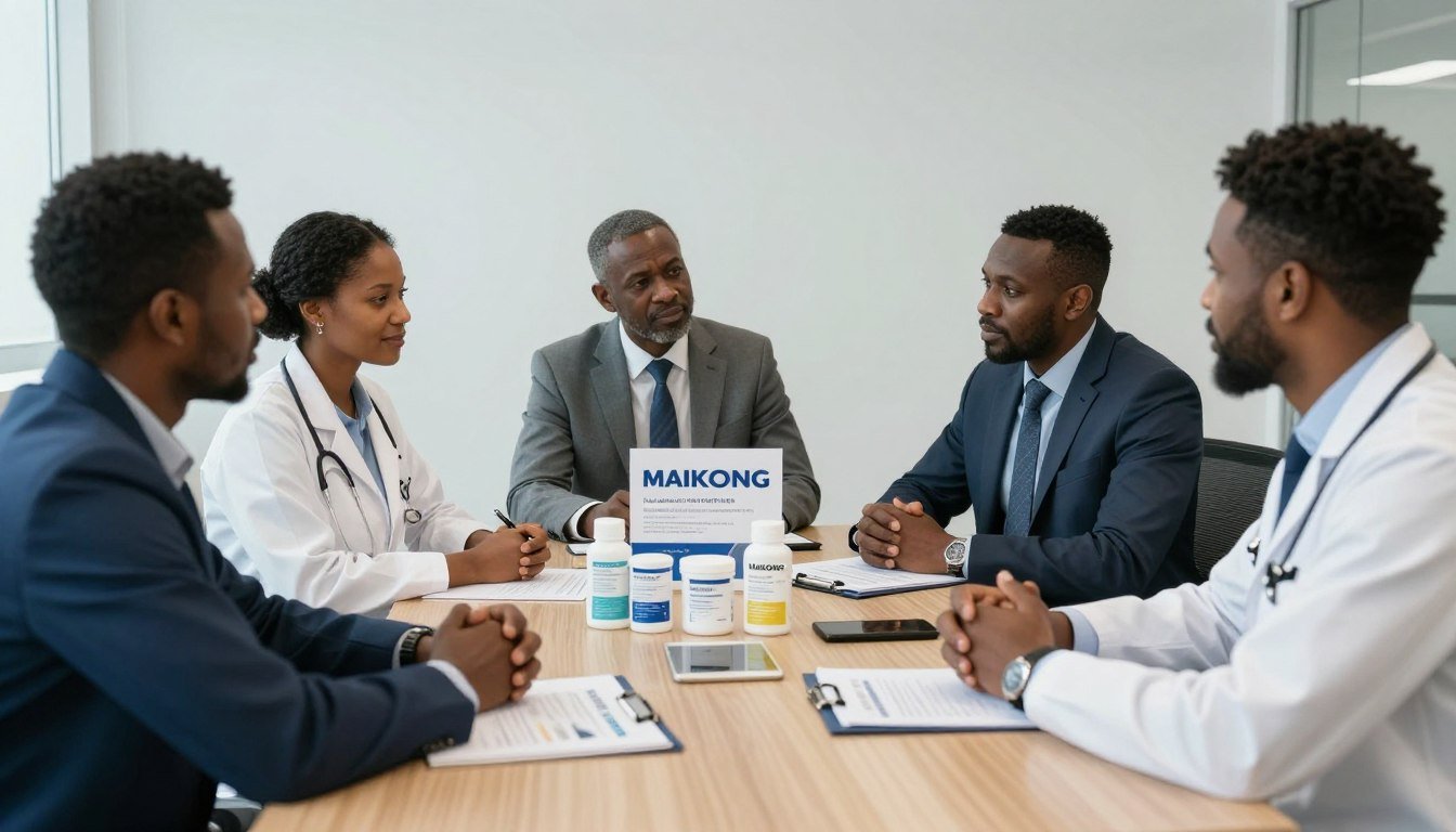 Nigerian healthcare professionals discussing the MAIKONG business opportunity