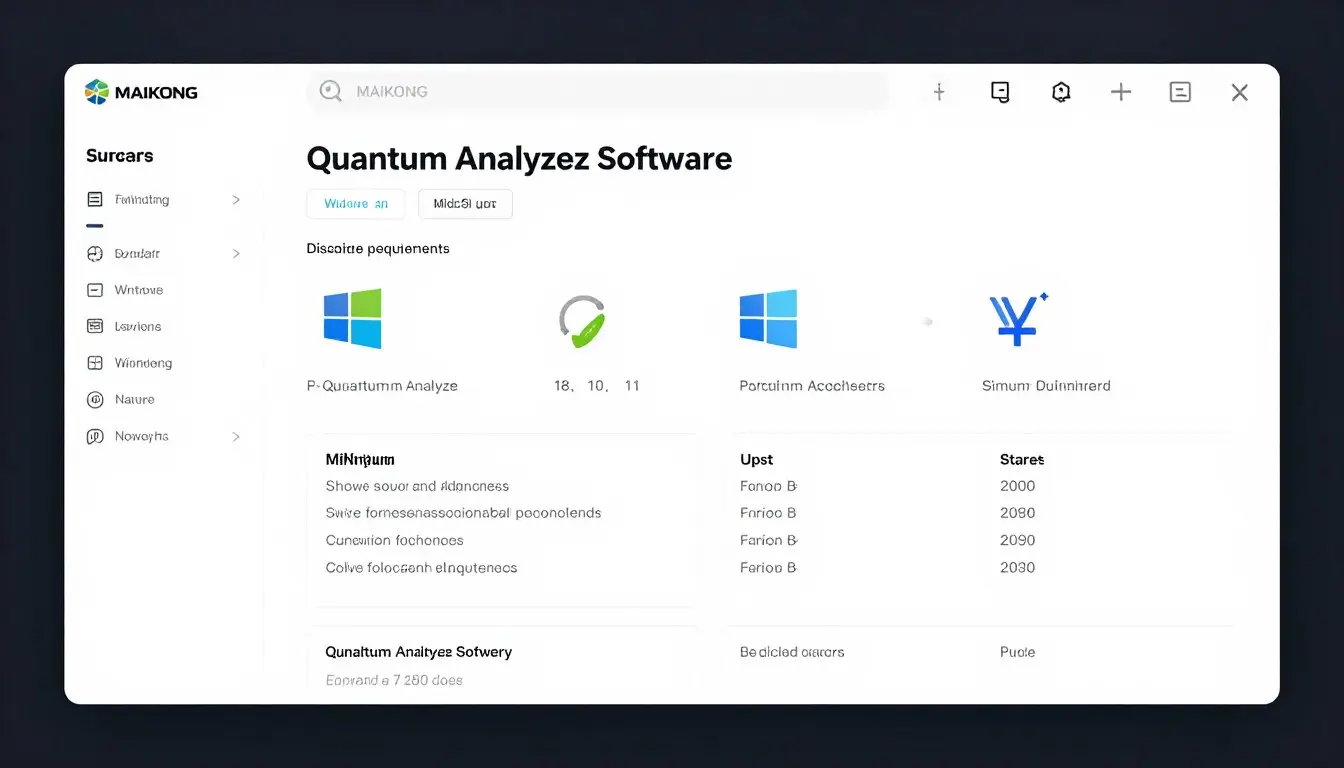 Common Quantum Analyzer Software Errors and How to Fix Them Quickly 4 MAIKONG Quantum Analyzer Software system requirements screen showing compatible Windows versions