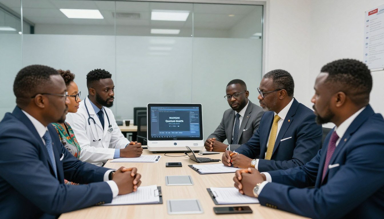 MAIKONG Quantum Health Analyzer being demonstrated to Nigerian health professionals