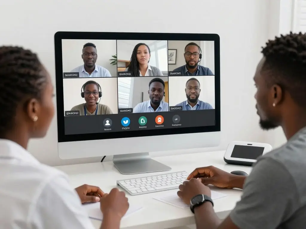MAIKONG technical support team assisting Nigerian agents via video call