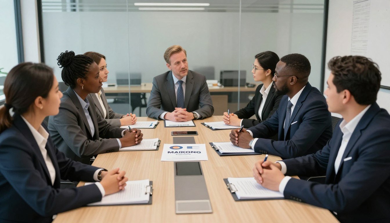 Nigerian business professionals discussing MAIKONG distribution opportunities