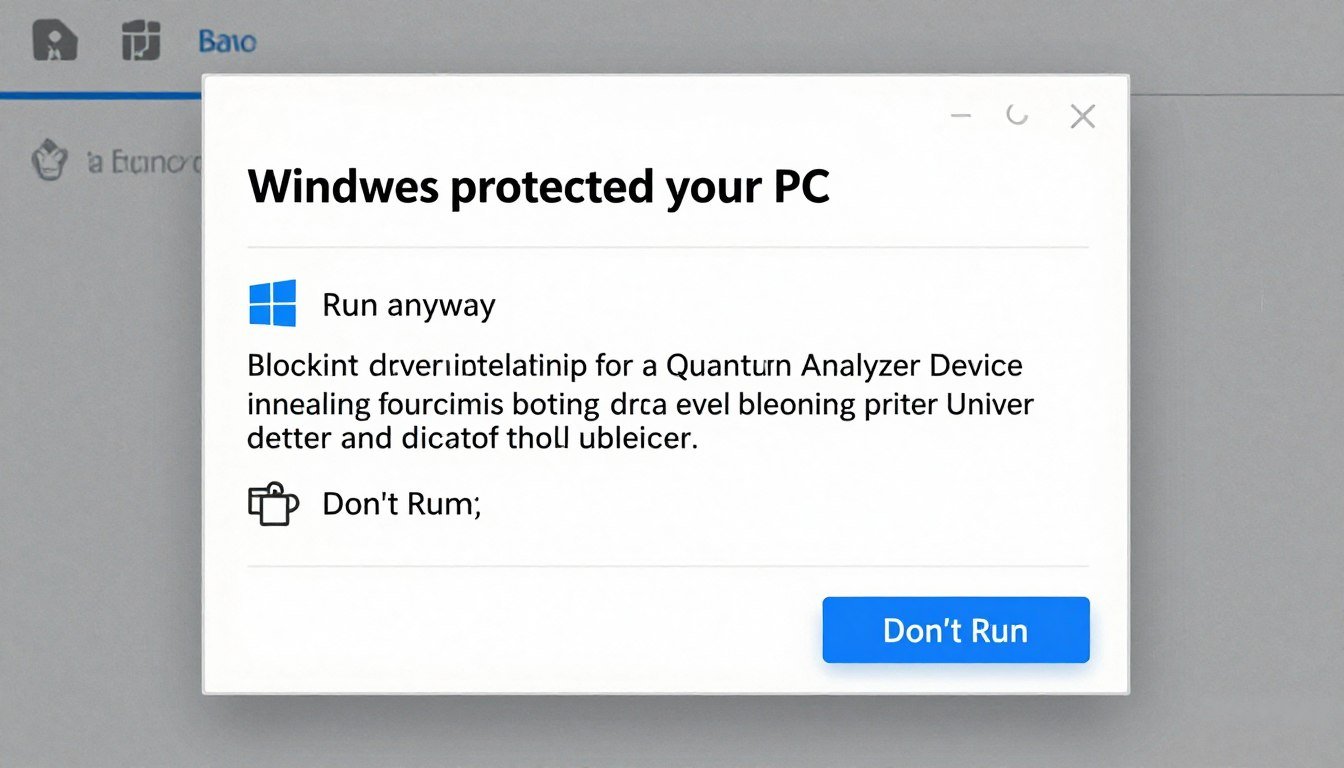 Windows security dialog blocking driver installation for MAIKONG Quantum Analyzer device