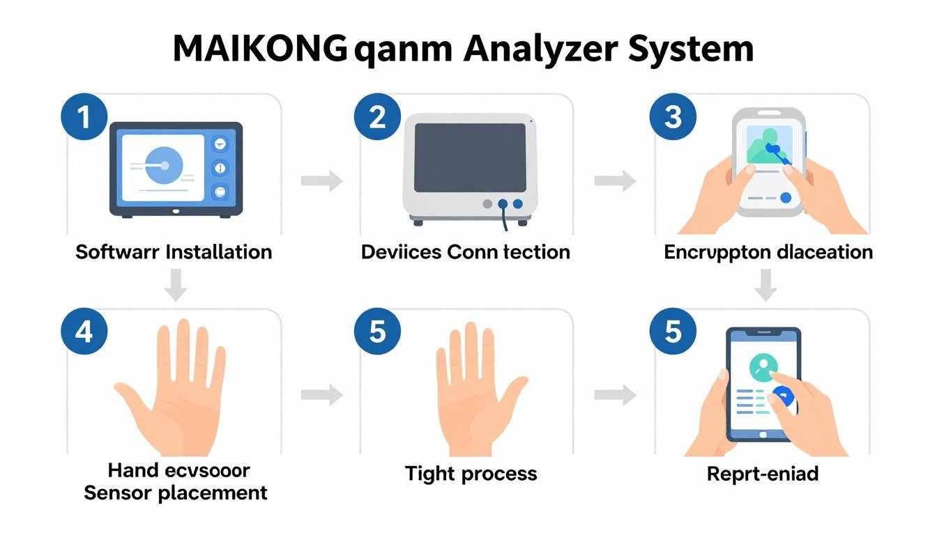 Step-by-step visual guide showing how to use MAIKONG Quantum Analyzer System Step-by-step visual guide showing how to use MAIKONG Quantum Analyzer System