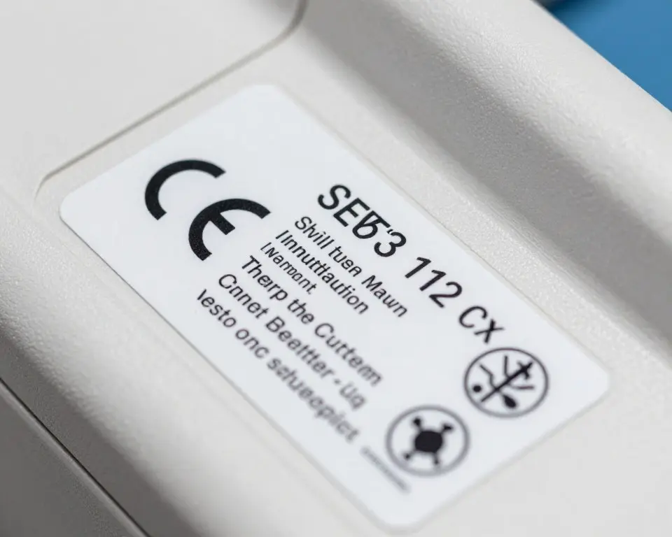 Medical device label with international symbols