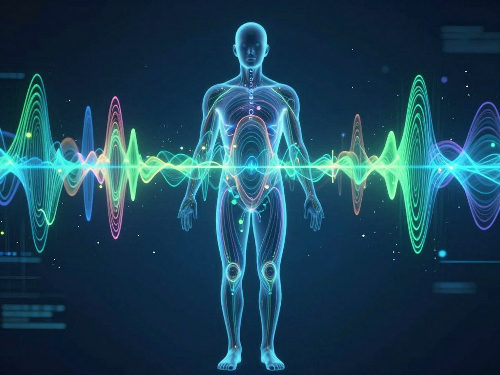 Quantum wave patterns representing electromagnetic health analysis Quantum wave patterns representing electromagnetic health analysis
