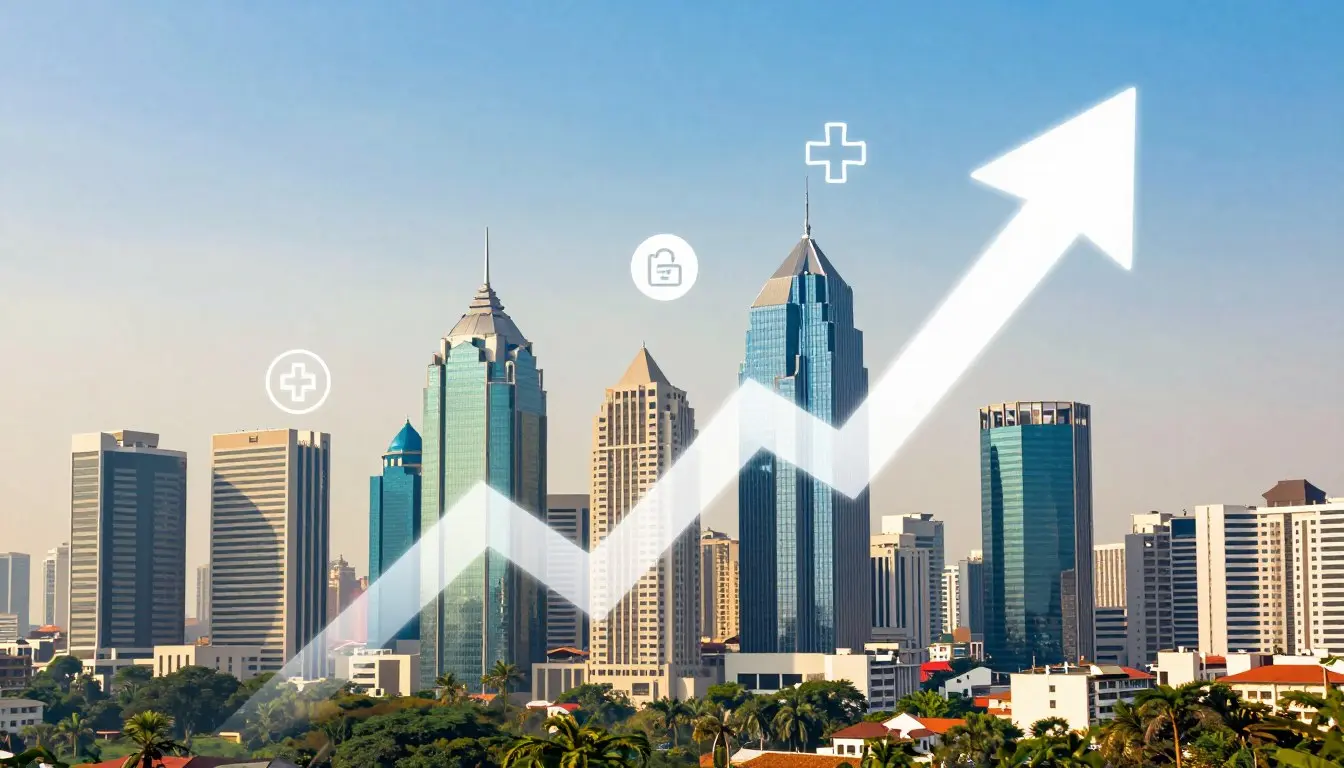 Successful healthcare business growth concept