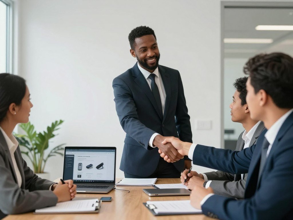 Business meeting between MAIKONG representative and potential Nigerian distributor