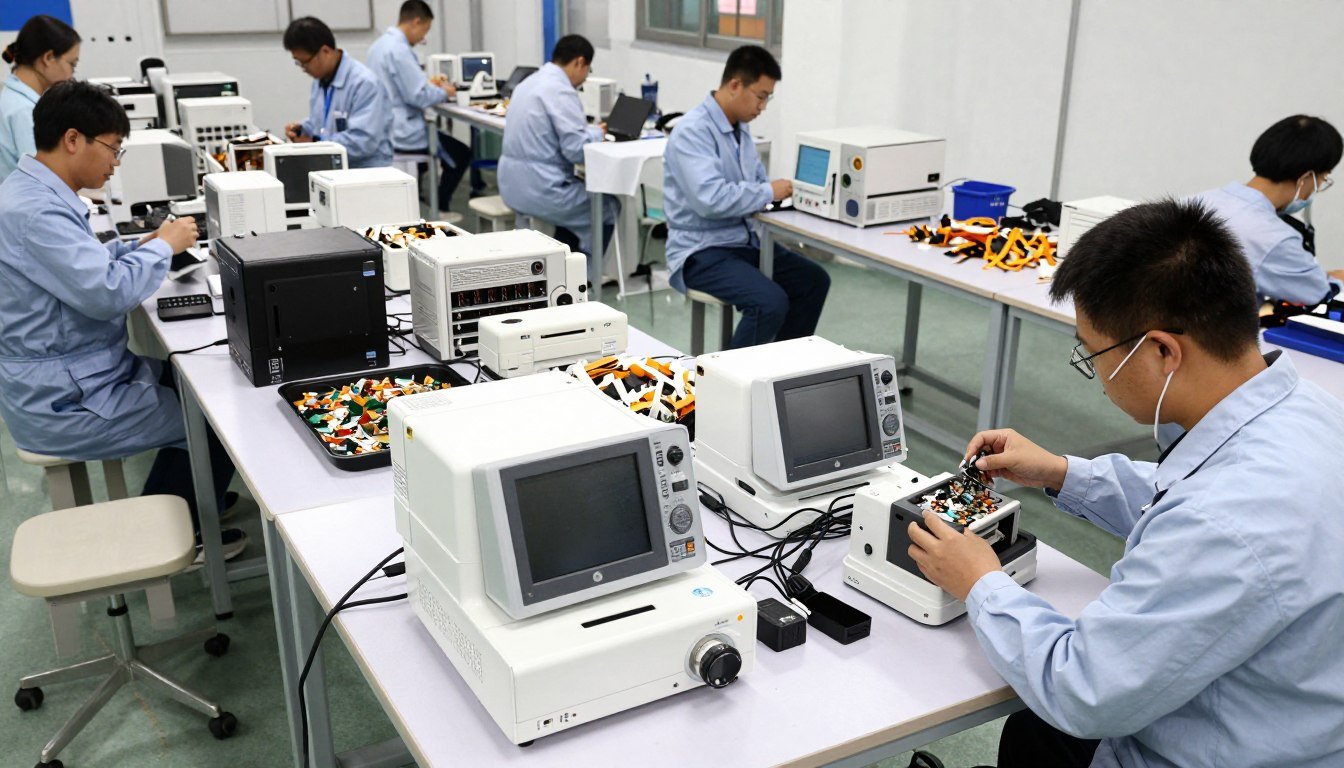 Electronic waste recycling process for retired quantum analyzers