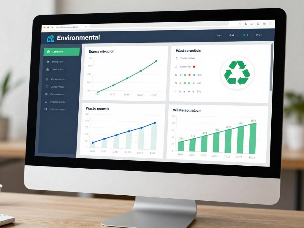 Environmental dashboard showing sustainability metrics