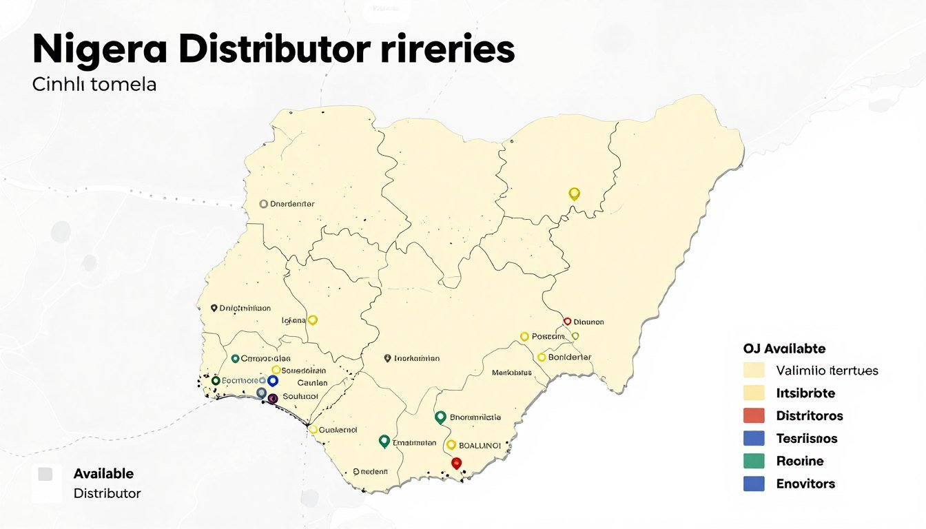Map of Nigeria showing distributor territory opportunities